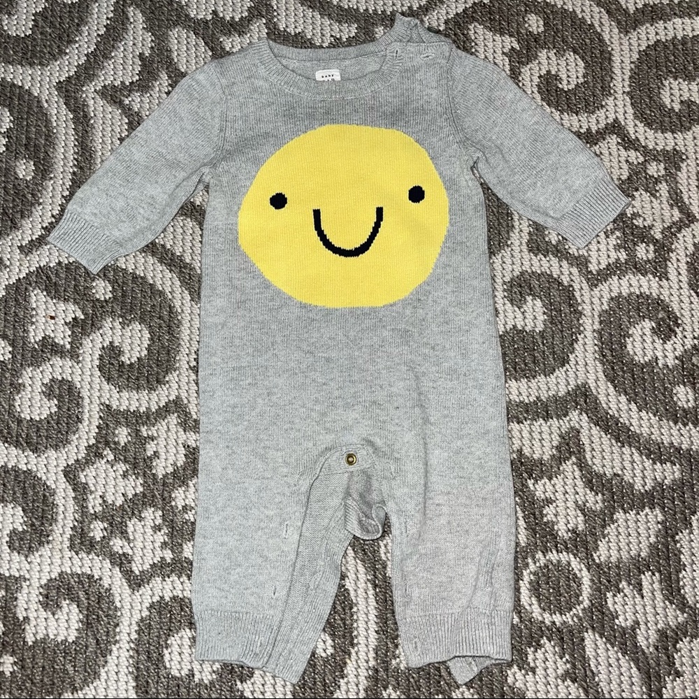 Baby GAP Sweater Romper with Smiley face